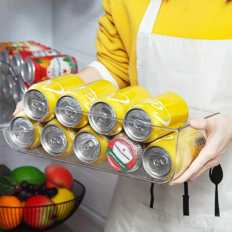 SET DE 2 ORGANIZADORES PARA LATAS EN REFRIGERADOR CON DISEÑO COMPACTO - 4