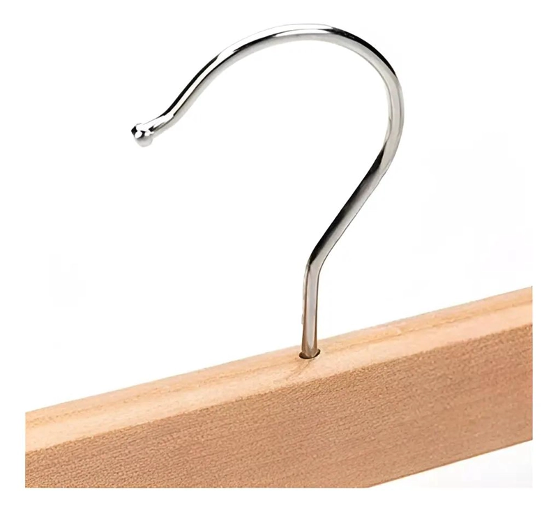 SET DE 5 COLGADORES DE MADERA ANTIDESLIZANTES CON PINZA PARA ROPA - 2
