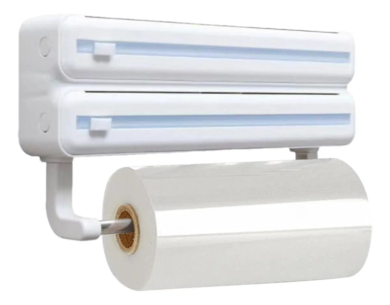 PORTA ROLLO MULTIFUNCIONAL CON DISPENSADOR Y CORTADOR PARA PAPEL ALUMINIO - 2
