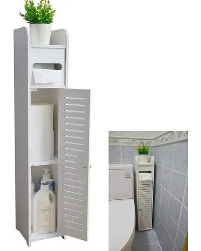 ESTANTE ORGANIZADOR PARA BAÑO CON TRES NIVELES EN MADERA BLANCA - 1