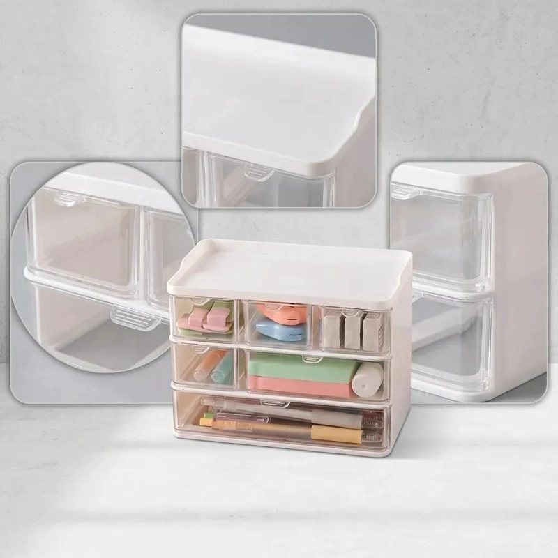 ORGANIZADOR MULTIUSO BLANCO CON SEIS COMPARTIMIENTOS PARA ESCRITORIO - 5