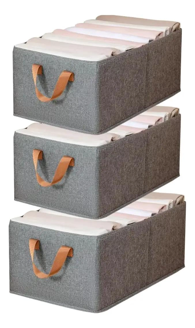 SET DE 3 CESTAS ORGANIZADORAS PLEGABLES PARA ARMARIO Y JUGUETES - 1