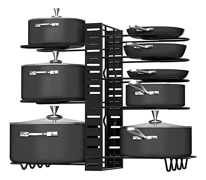 ORGANIZADOR DE 8 NIVELES PARA OLLAS Y SARTENES DEBAJO DE MUEBLES - 1