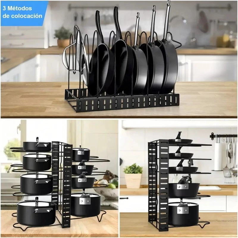 ORGANIZADOR DE 8 NIVELES PARA OLLAS Y SARTENES DEBAJO DE MUEBLES - 3