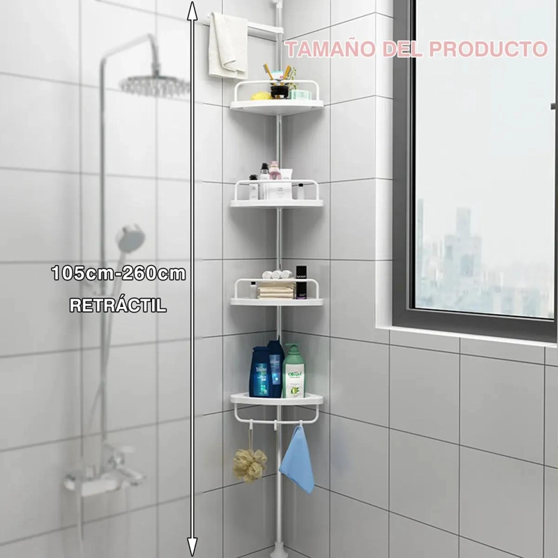 ORGANIZADOR ESQUINERO PARA DUCHA CON 4 NIVELES MULTIFUNCIONAL PARA BAÑO - 2