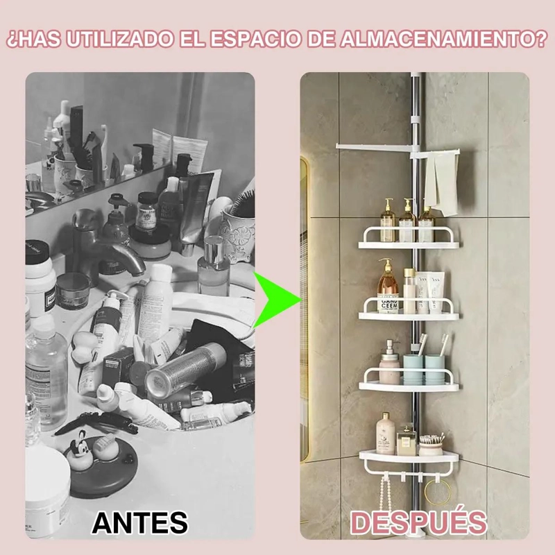 ORGANIZADOR ESQUINERO PARA DUCHA CON 4 NIVELES MULTIFUNCIONAL PARA BAÑO - 5