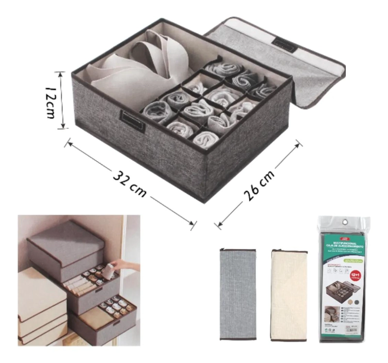 CAJA ORGANIZADORA PARA ROPA INTERIOR CON 13 COMPARTIMENTOS - 2