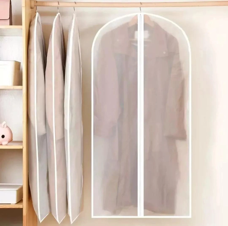 JUEGO DE 5 BOLSAS TRANSPARENTES PARA CUBRIR TRAJES Y COLGAR EN CLOSET 60X120 CM - 5
