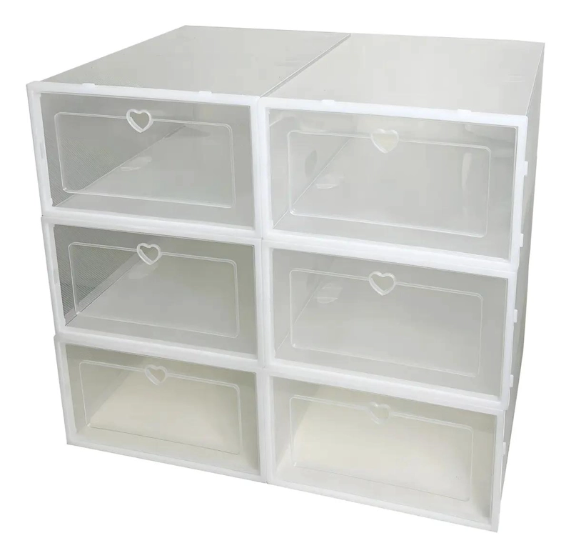 SET DE 6 CAJAS ORGANIZADORAS TRANSPARENTES PARA ZAPATOS - 1