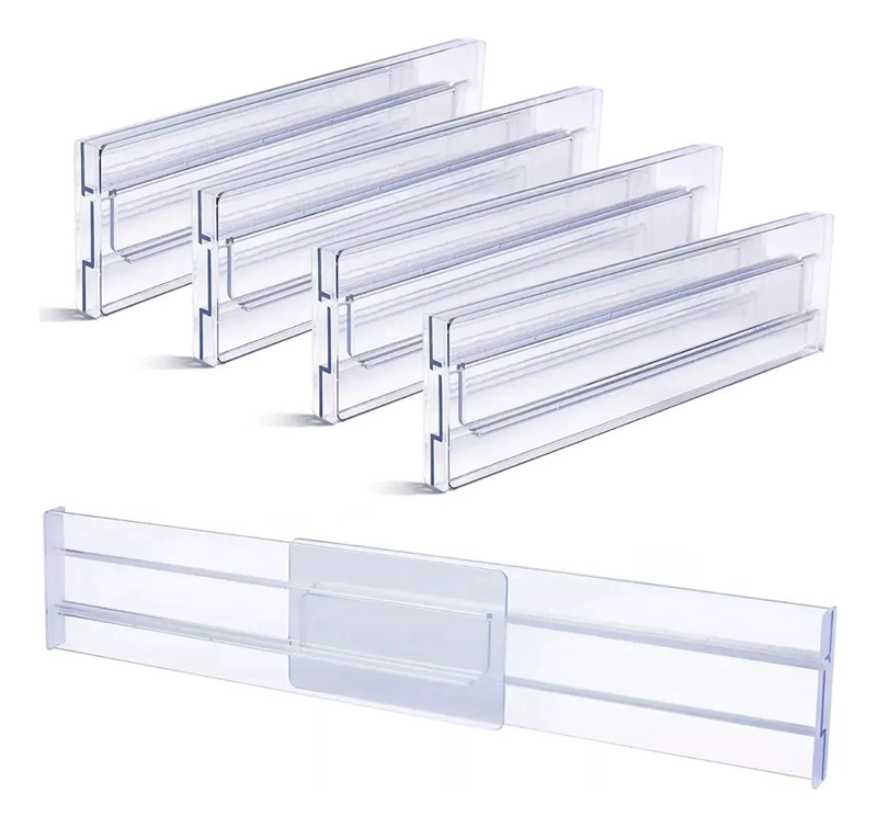 SET DE 4 SEPARADORES PLASTICOS AJUSTABLES PARA CAJONES DE 28 A 48 CM - 1