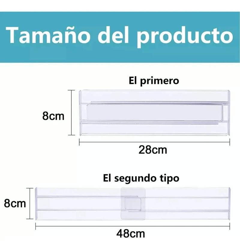 SET DE 4 SEPARADORES PLASTICOS AJUSTABLES PARA CAJONES DE 28 A 48 CM - 2