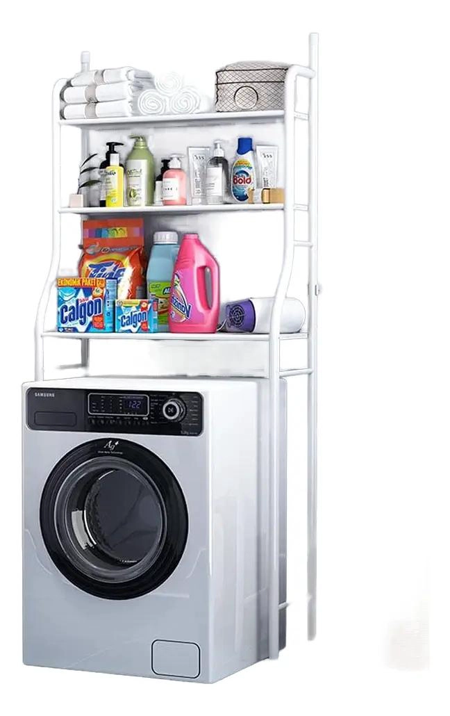 ESTANTE ORGANIZADOR METALICO PARA LAVADORA Y BAÑO CON 3 NIVELES - 1