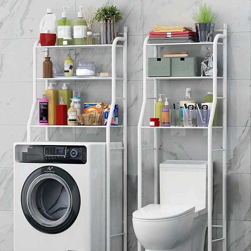 ESTANTE ORGANIZADOR METALICO PARA LAVADORA Y BAÑO CON 3 NIVELES - 3