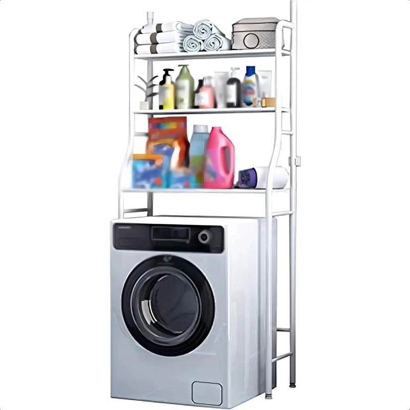 ESTANTE ORGANIZADOR METALICO PARA LAVADORA Y BAÑO CON 3 NIVELES - 4