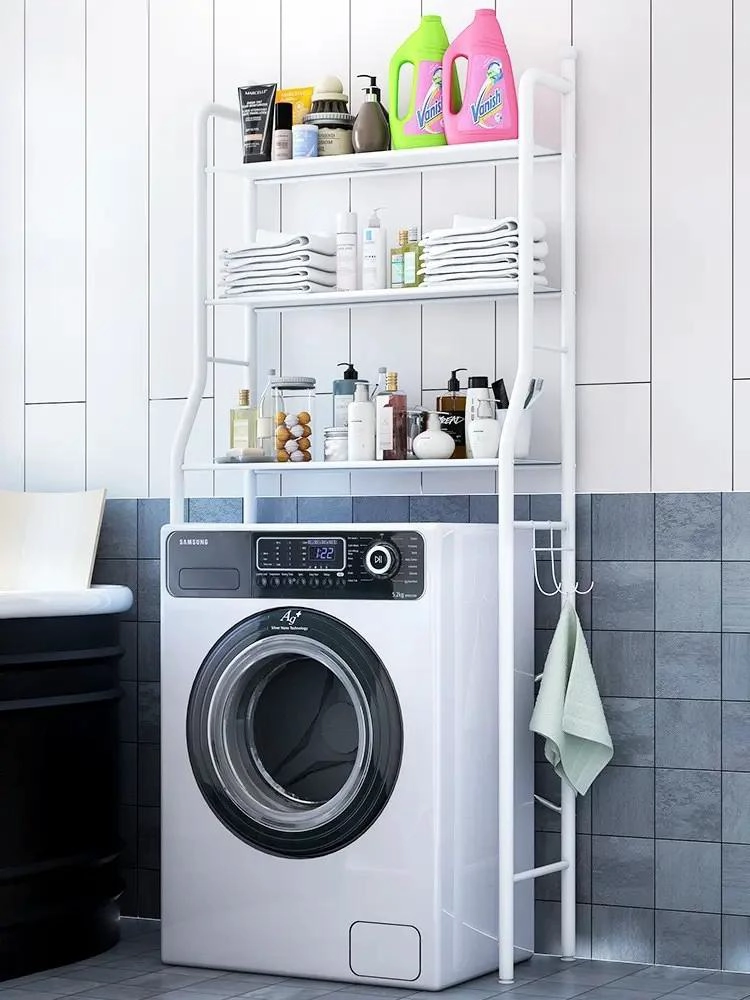 ESTANTE ORGANIZADOR METALICO PARA LAVADORA Y BAÑO CON 3 NIVELES - 5