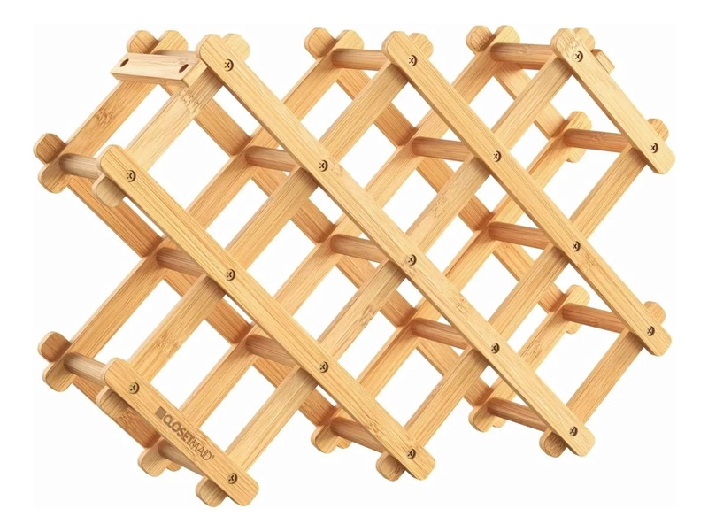 ORGANIZADOR PLEGABLE PARA HASTA 10 BOTELLAS CON DISEÑO EN BAMBOO - 1