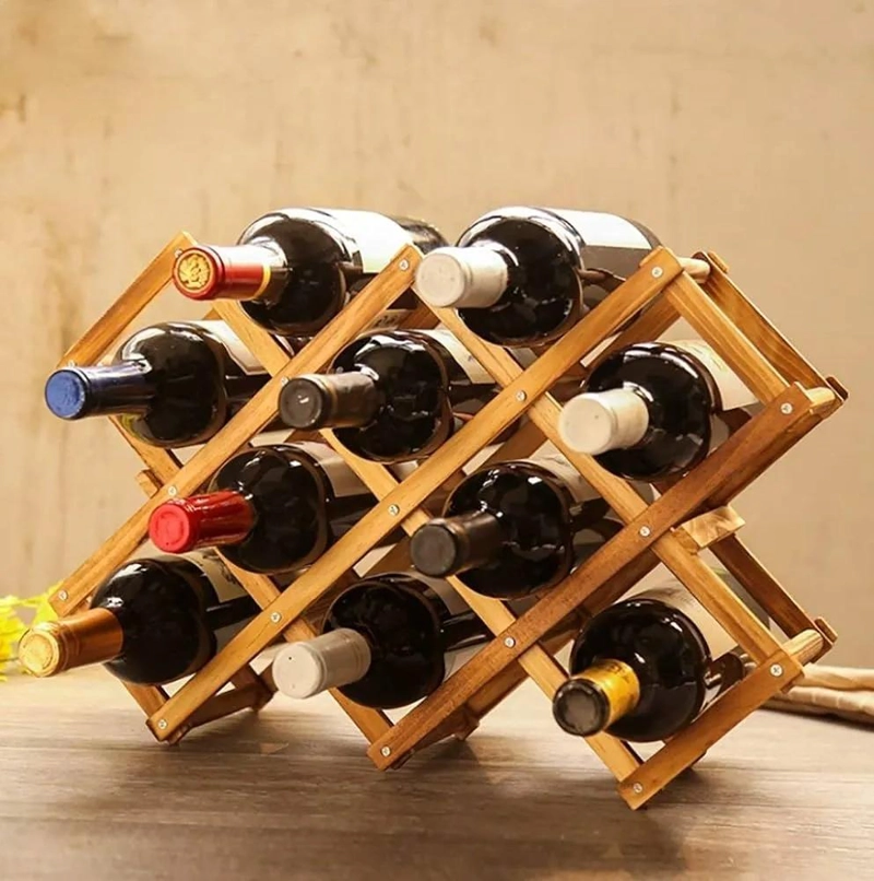 ORGANIZADOR PLEGABLE PARA HASTA 10 BOTELLAS CON DISEÑO EN BAMBOO - 3
