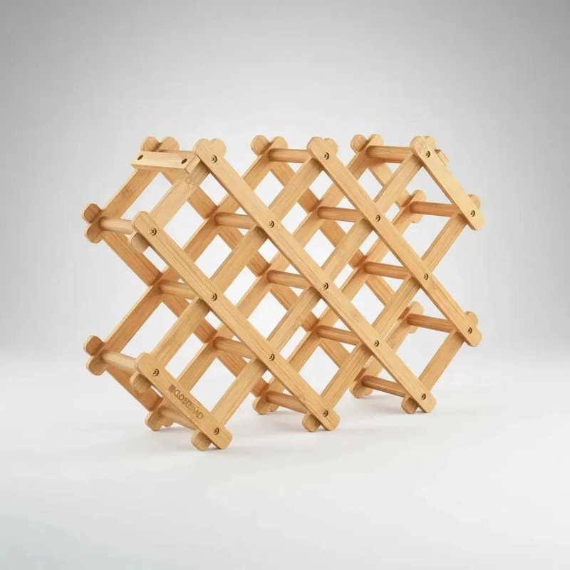 ORGANIZADOR PLEGABLE PARA HASTA 10 BOTELLAS CON DISEÑO EN BAMBOO - 5