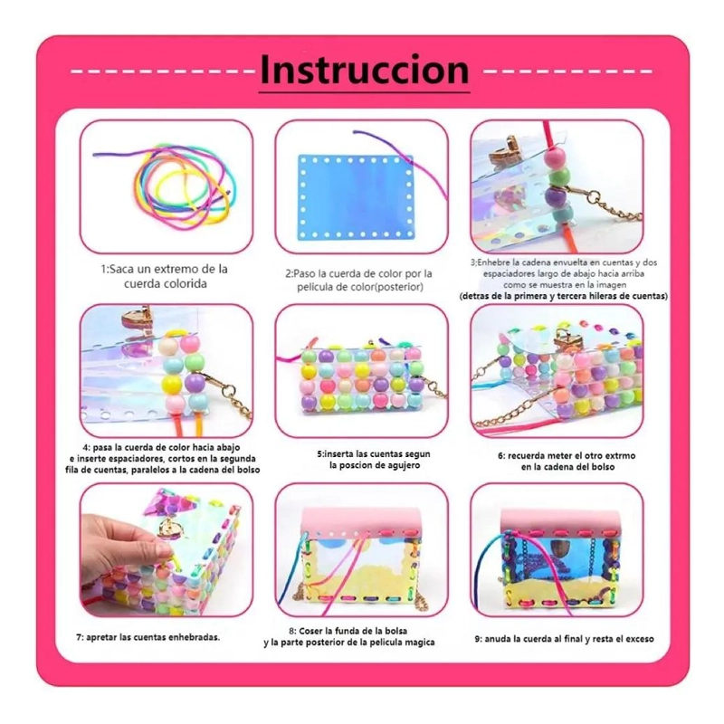 JUEGO DE 158 PIEZAS DE CHARMS PARA CREAR PULSERAS Y CARTERAS PARA NIÑAS - 2