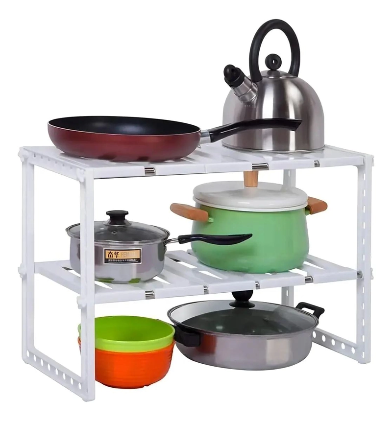 ORGANIZADOR AJUSTABLE PARA COCINA Y BAÑO DE 2 NIVELES ENTRE 50 Y 70 CM - 1
