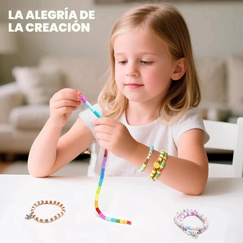 KIT COMPLETO PARA HACER PULSERAS CON CUENTAS Y LETRAS EN 24 COLORES - 4