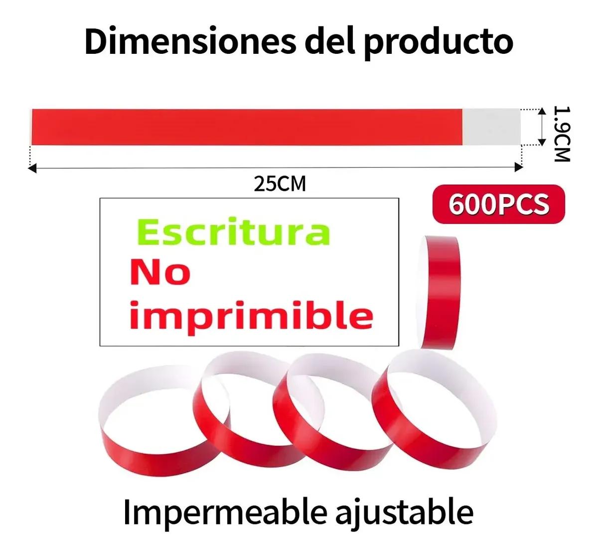 600 PULSERAS DE PAPEL TYVEK EN DOS COLORES PARA EVENTOS Y FIESTAS - 2