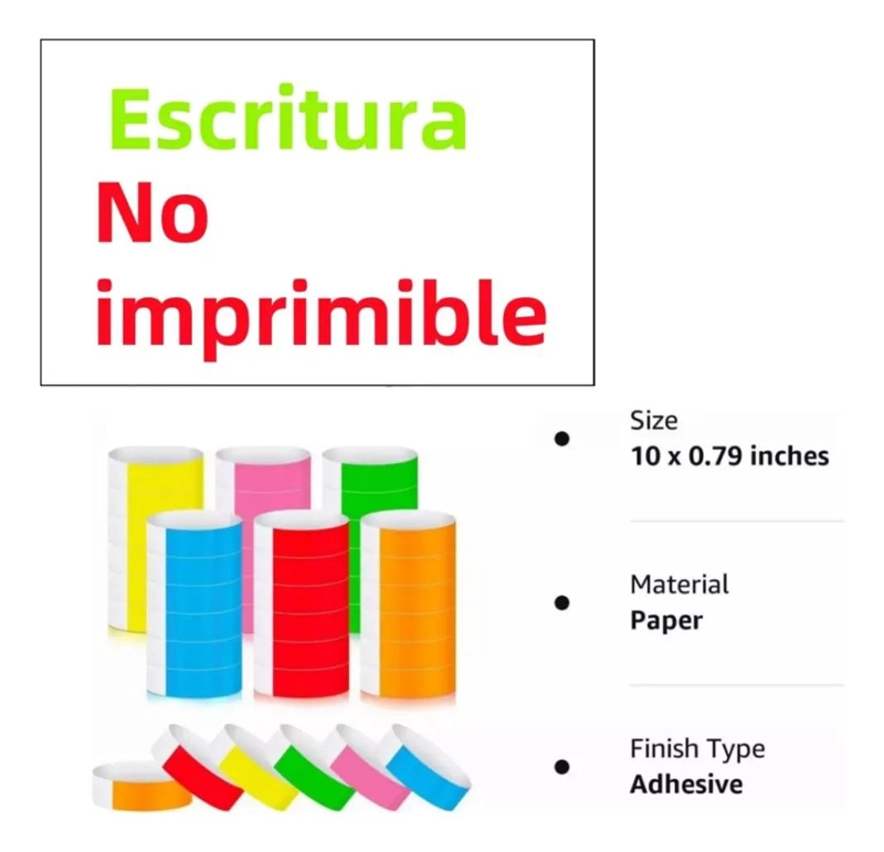 600 PULSERAS DE PAPEL TYVEK EN DOS COLORES PARA EVENTOS Y FIESTAS - 3