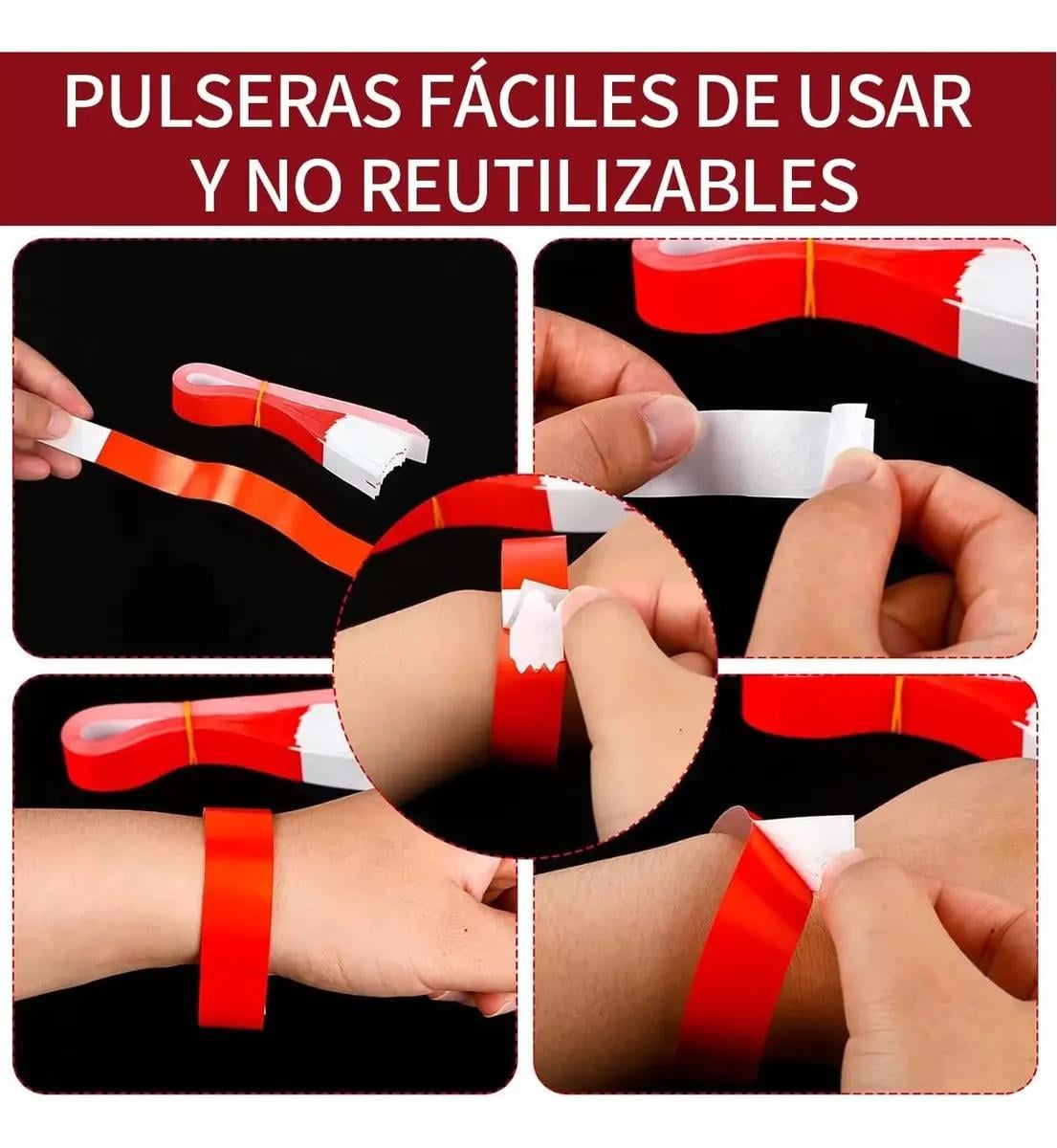 600 PULSERAS DE PAPEL TYVEK EN DOS COLORES PARA EVENTOS Y FIESTAS - 4