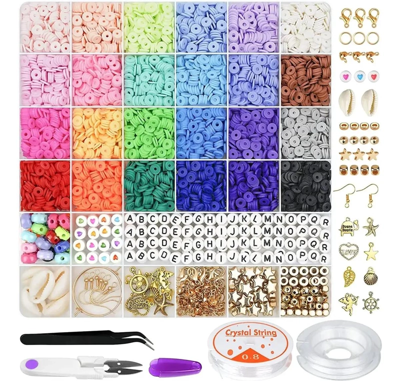 SET DE MOSTACILLAS DE ARCILLA EN 24 COLORES PARA PULSERAS Y COLLARES - 1
