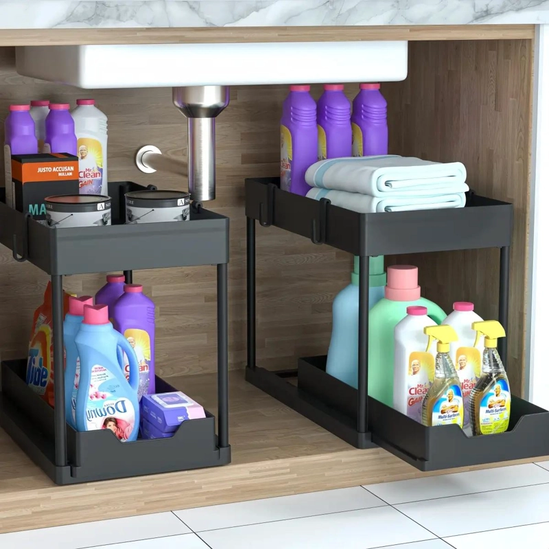 ORGANIZADOR DESLIZANTE PARA BAÑO Y COCINA CON DISEÑO SIMPLE Y FUNCIONAL - 2