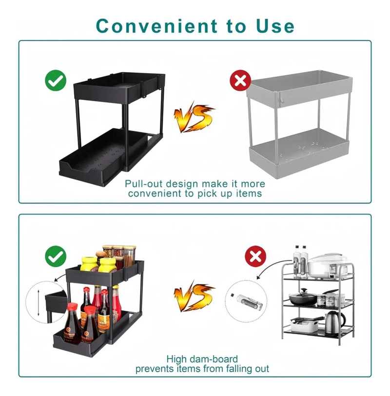 ORGANIZADOR DESLIZANTE PARA BAÑO Y COCINA CON DISEÑO SIMPLE Y FUNCIONAL - 5