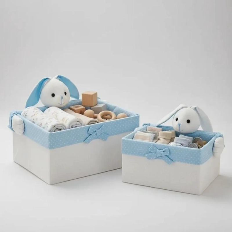SET DE 2 CANASTOS ORGANIZADORES INFANTILES PARA JUGUETES Y ROPA - 3