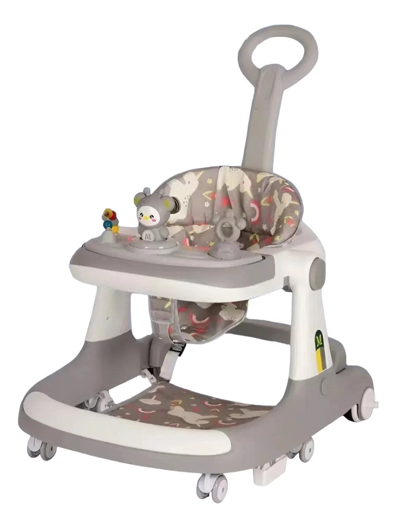 ANDADOR CAMINADOR MULTIFUNCIONAL 5 EN 1 CON APOYA PIES COLOR GRIS - 1
