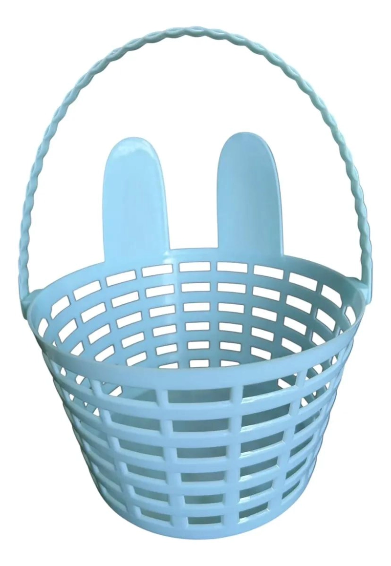 SET DE 4 CANASTAS PLASTICAS CON DISEÑO DE OREJAS DE CONEJO EN COLORES SURTIDOS - 5