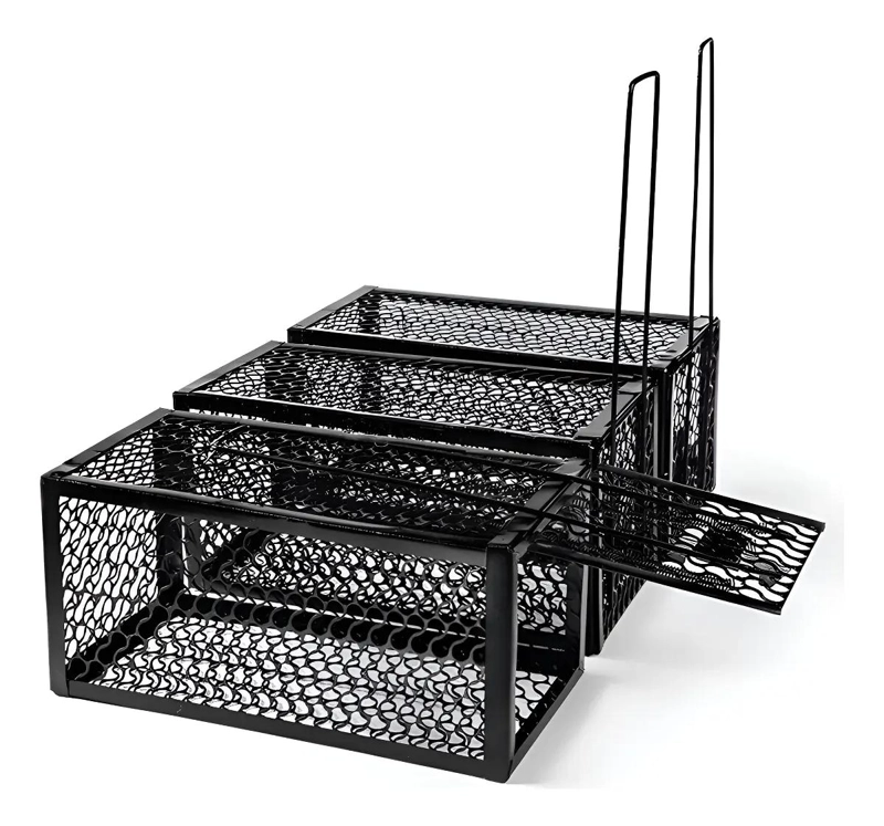 TRAMPA METALICA PARA RATONES Y ROEDORES 20X14X14 CM 2 UNIDADES - 1
