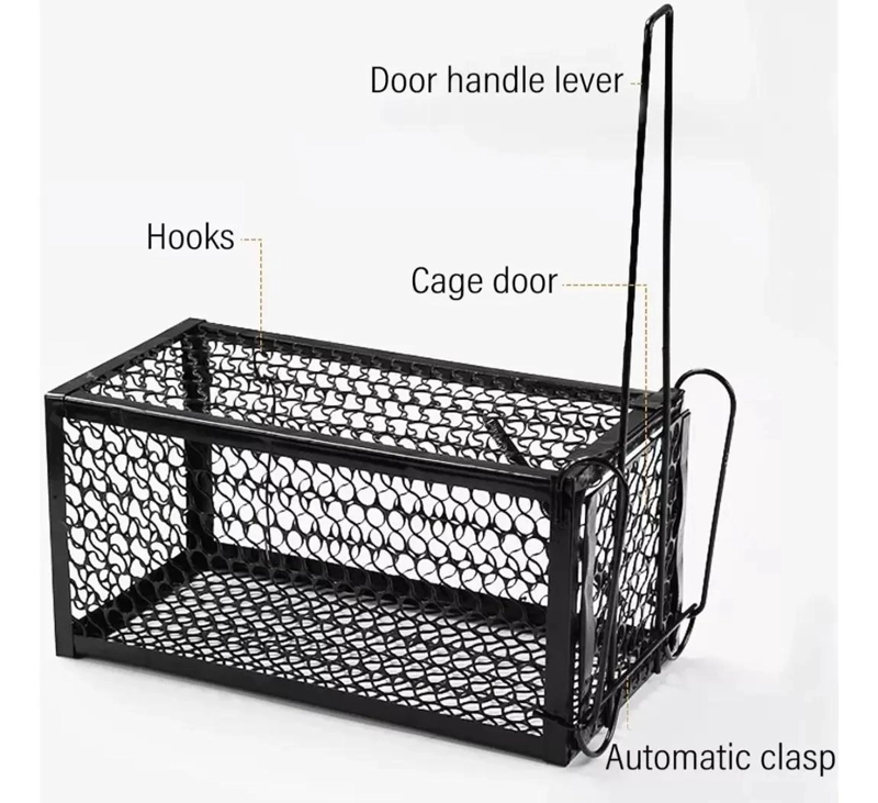 TRAMPA METALICA PARA RATONES Y ROEDORES 20X14X14 CM 2 UNIDADES - 3
