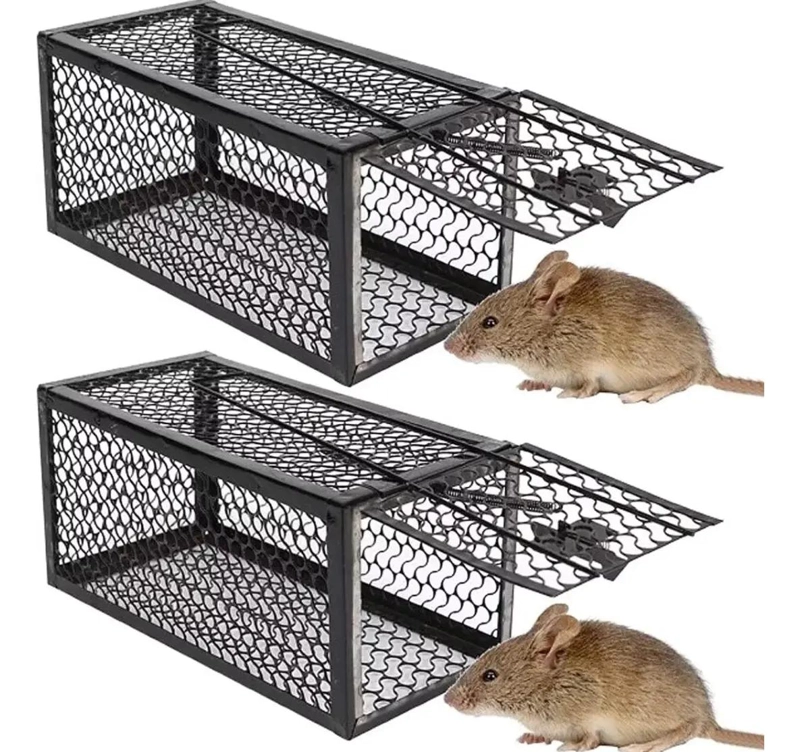 TRAMPA METALICA PARA RATONES Y ROEDORES 20X14X14 CM 2 UNIDADES - 4