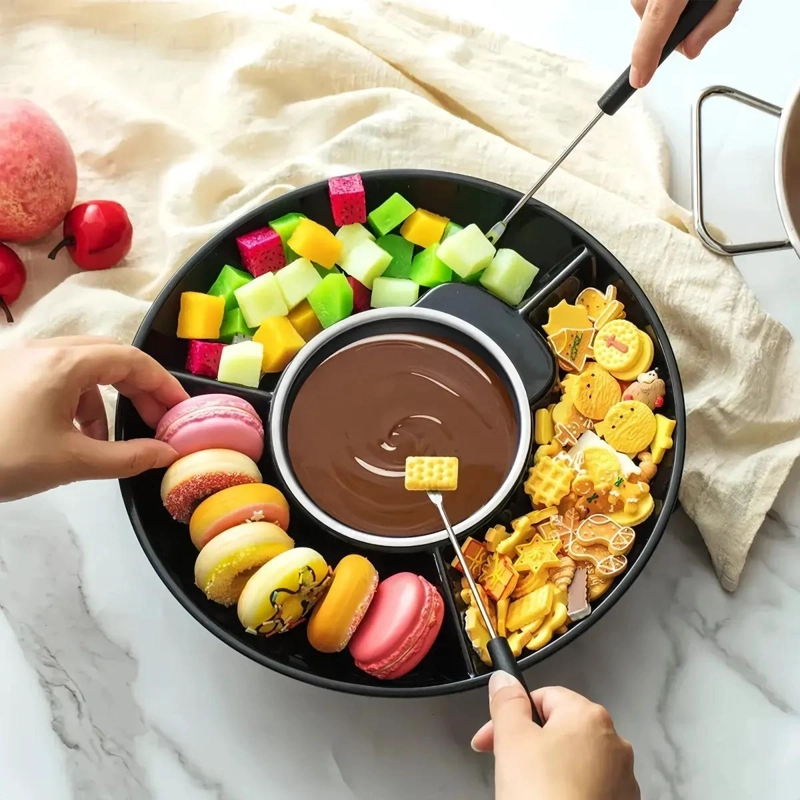 FUNDIDOR PARA FONDUE DE CHOCOLATE CON BANDEJA EXTRAIBLE Y CONTROL DE TEMPERATURA - 2