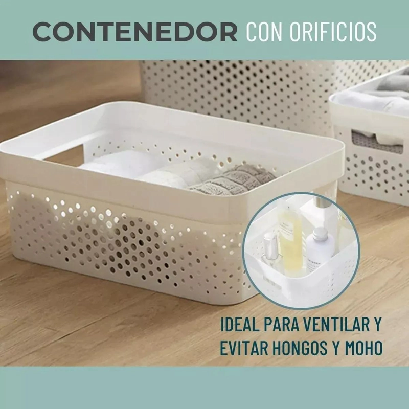 SET DE 3 CAJAS ORGANIZADORAS CON TAPA DE BAMBU Y CAPACIDAD DE 4.5 LITROS - 3