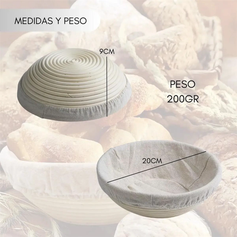 CESTA REDONDA DE RATTAN PARA FERMENTACION DE 20 CM - 2