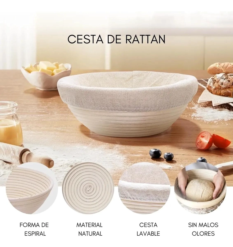CESTA REDONDA DE RATTAN PARA FERMENTACION DE 20 CM - 4