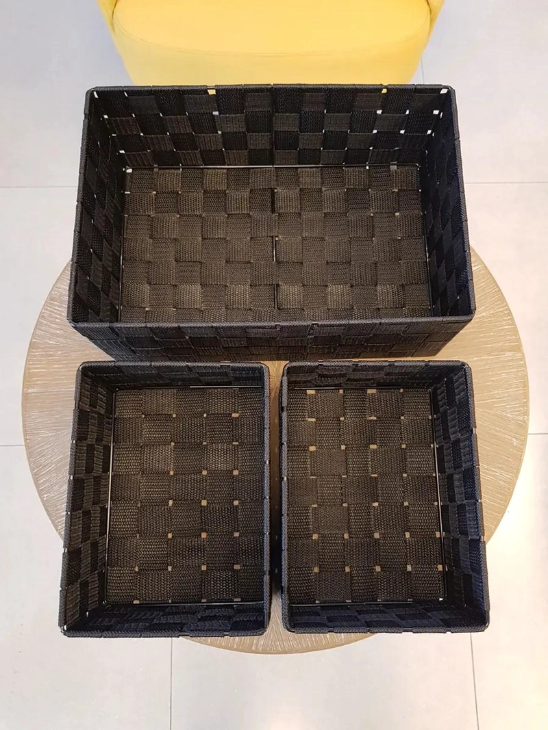 SET DE 3 CANASTOS ORGANIZADORES MULTIUSO PARA ALMACENAMIENTO - 5