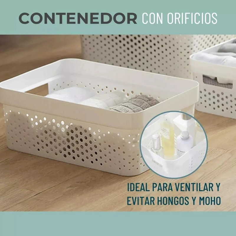 SET DE 3 CAJAS ORGANIZADORAS CON TAPA DE BAMBU PARA MULTIPLES USOS - 3