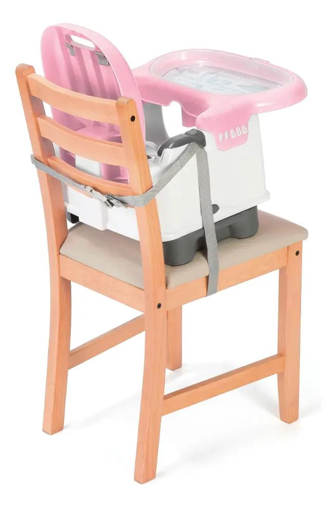 SILLA PARA COMER TIPO BOOSTER COLOR ROSA CON DISEÑO COMODO Y SEGURO - 1