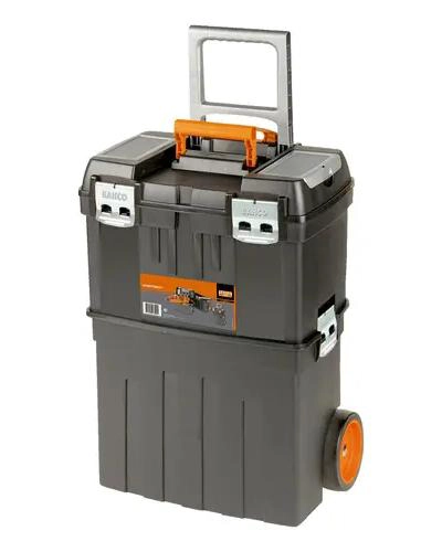 CAJA DE HERRAMIENTAS PLASTICA CON RUEDAS Y COMPARTIMENTOS ORGANIZADORES - 1