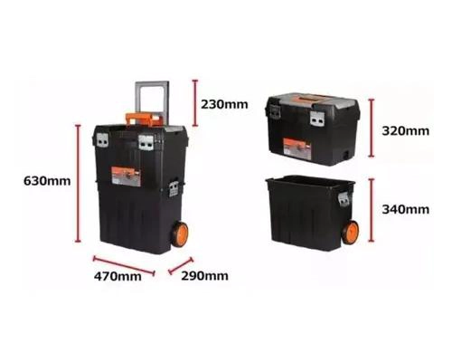 CAJA DE HERRAMIENTAS PLASTICA CON RUEDAS Y COMPARTIMENTOS ORGANIZADORES - 3