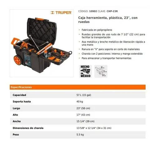 CAJA DE HERRAMIENTAS NEGRA CON RUEDAS DE 23 PULGADAS PARA ALMACENAMIENTO - 5