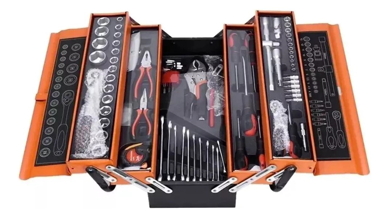 SET DE HERRAMIENTAS PLEGABLE CON 85 PIEZAS Y 5 NIVELES - 1