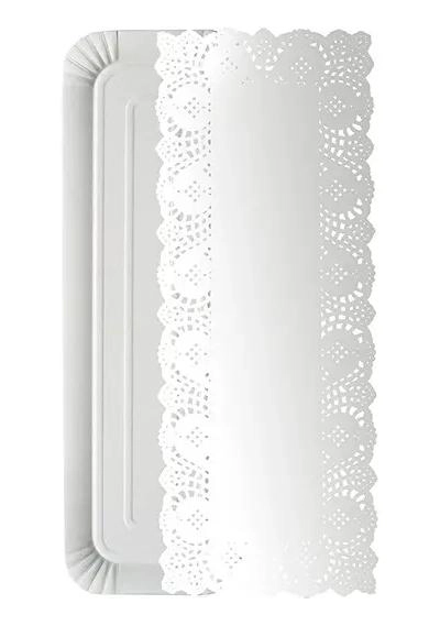 100 BANDEJAS DE CARTON CON BLONDA PARA BRAZO DE REINA 30X15 CM - 3