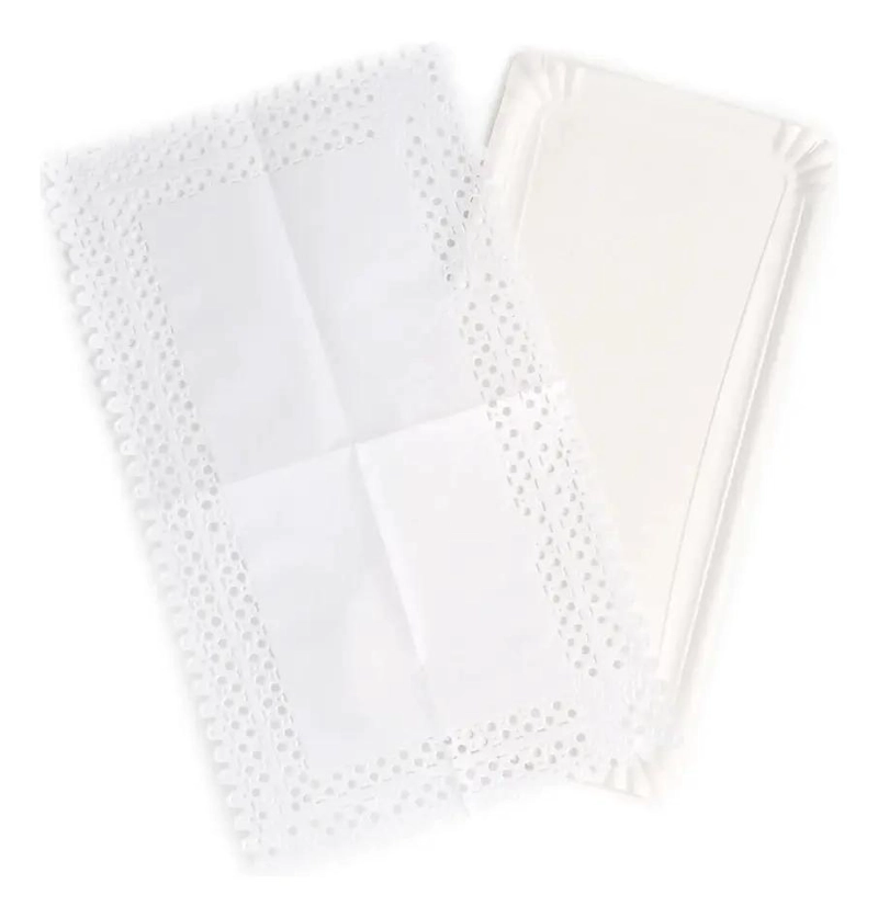 100 BANDEJAS DE CARTON CON BLONDA PARA BRAZO DE REINA 30X15 CM - 4